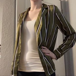 Striped green blouse